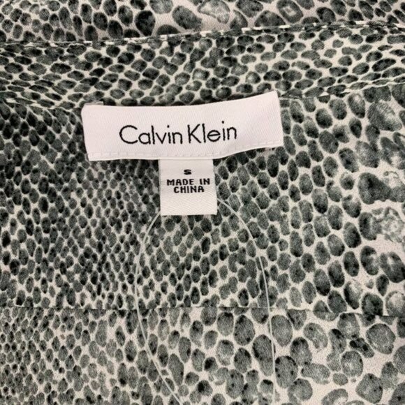 Calvin Klein Womens Snake Print Button-Front Blouse Size Small - Picture 4 of 5